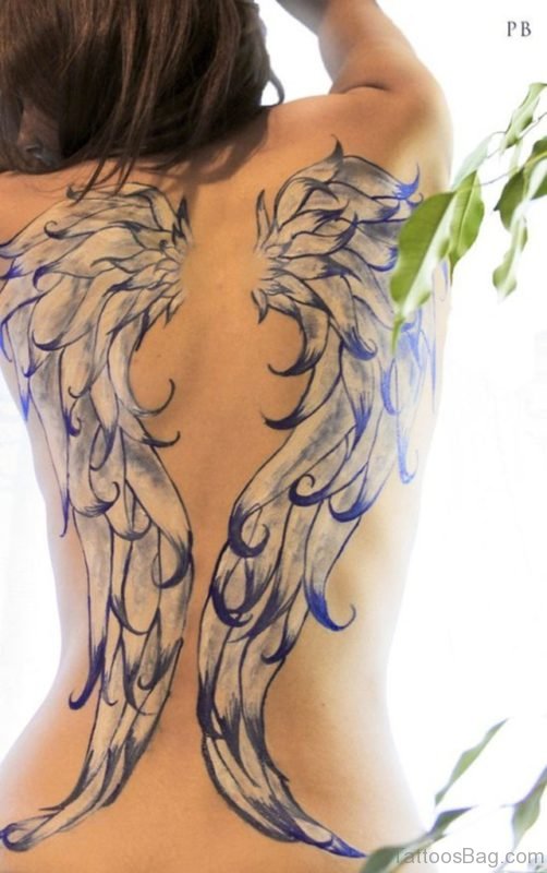 Wings Tattoo On full Back