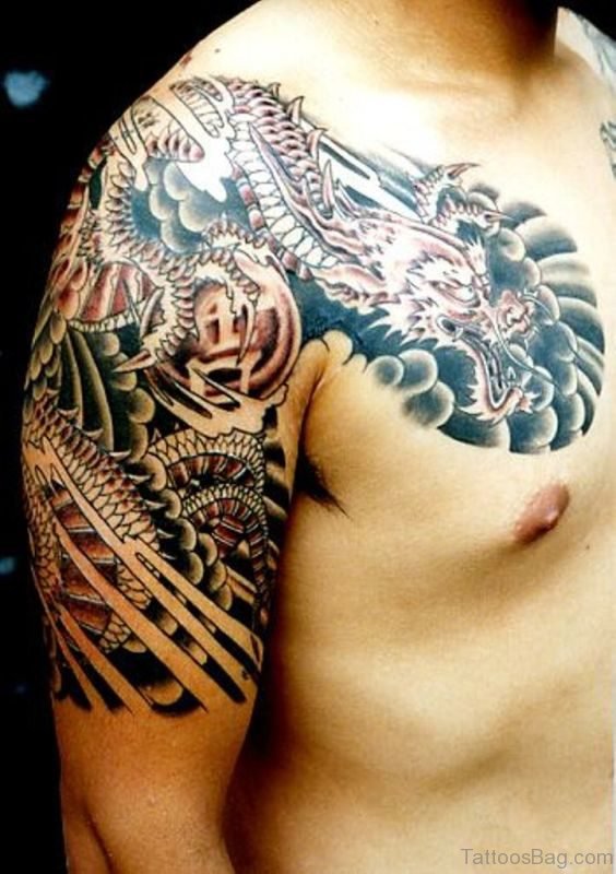 Wonderful Dragon Shoulder Tattoo