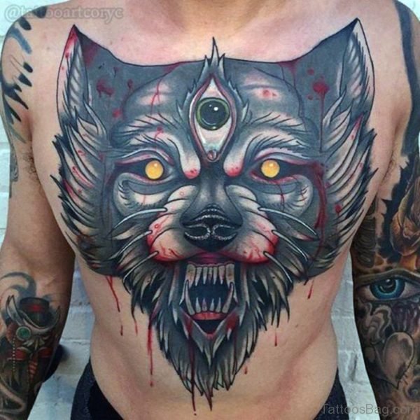 Wolf Face Tattoo