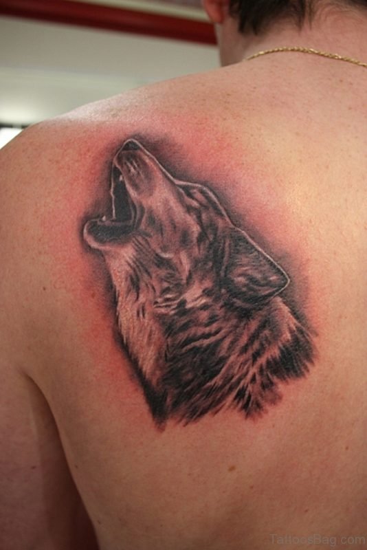 Wolf Tattoo On Back 