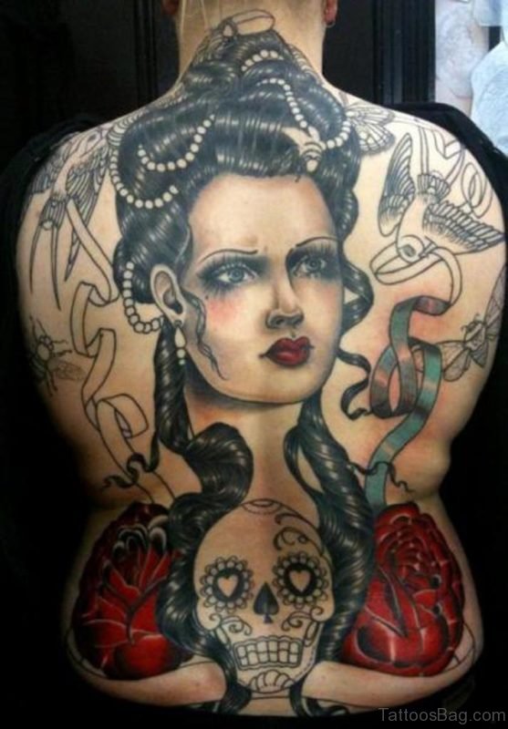 Women Skull Tattoo