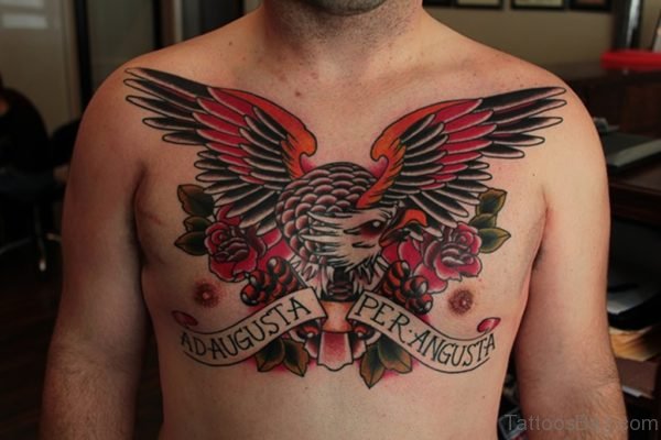 Wonderful American Eagle Tattoo On Chest