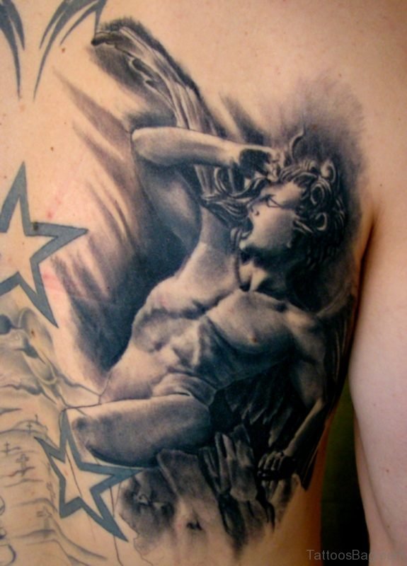 Wonderful Angel Tattoo On Chest