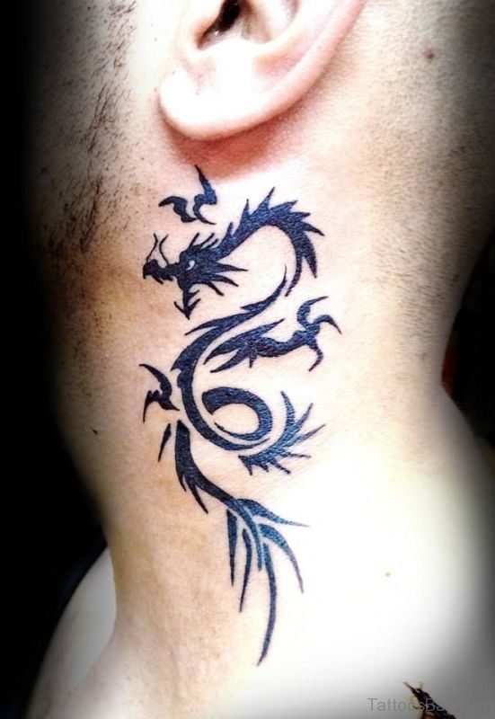 Wonderful Dragon Neck Tattoo