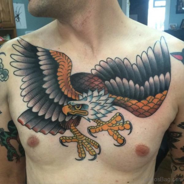 Wonderful Eagle Tattoo On Chest