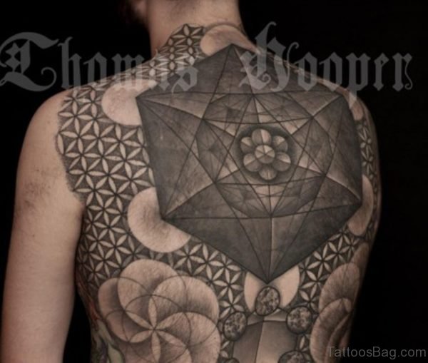 Wonderful Geometric Tattoo On Back