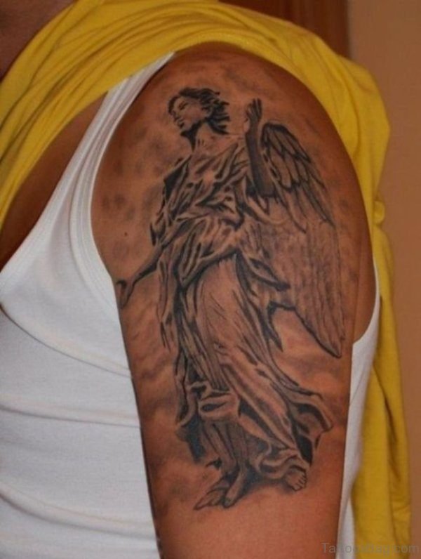 Wonderful Guardian Angel Shoulder Tattoo