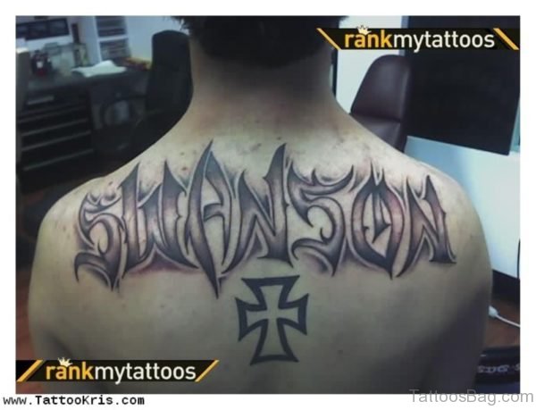 Wonderful Name Tattoo On Back