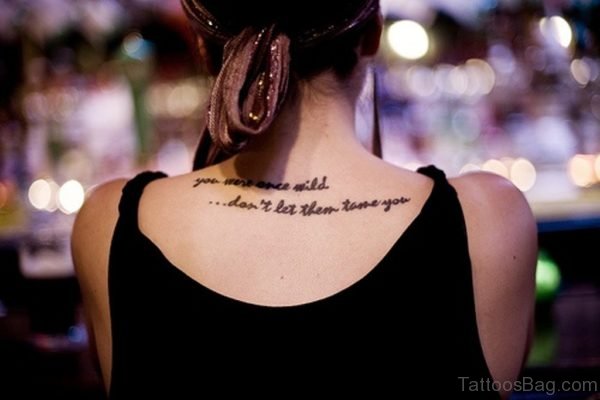 Wonderful Quotes Tattoo On Back