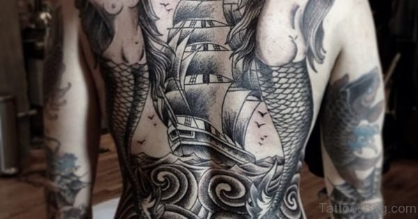 Wonderful Ship Tattoo Design