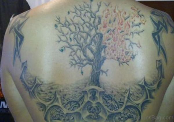 Wonderful Tree Tattoo On Back