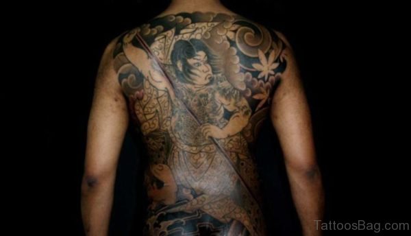 Wonderful Warrior Tattoo On Back