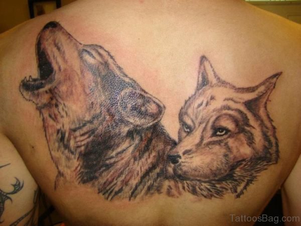 Wonderful Wolf Tattoo On Back 