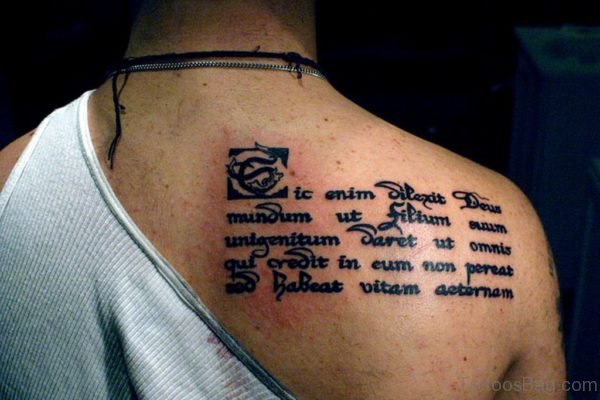 Wonderful Wording Tattoo On Back