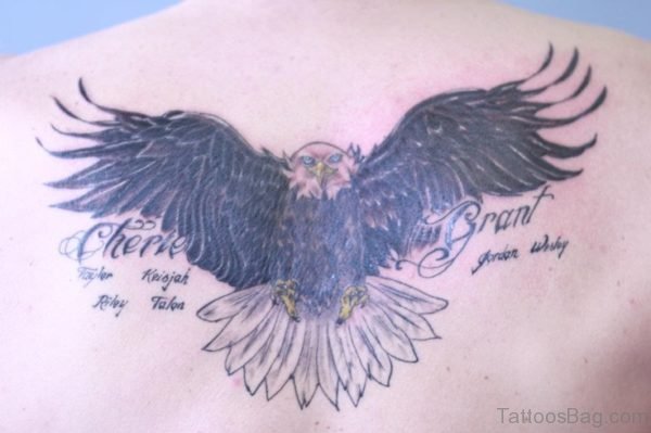 Wording And Eagle Tattoo