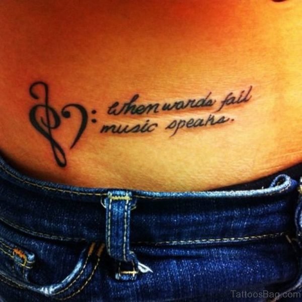 Wording And Music Heart Tattoo