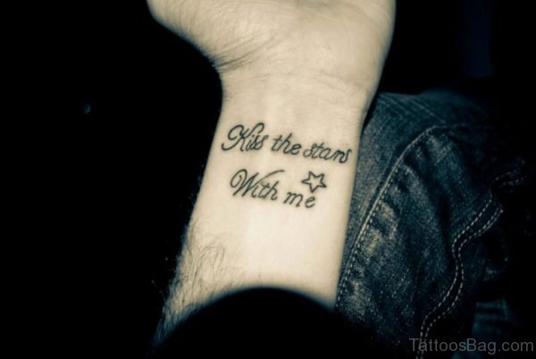 Wording And Star Tattoo