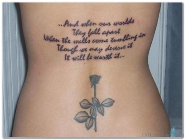 Wording Tattoo Design On Back