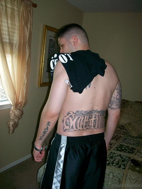 Wording Tattoo On Lower Back