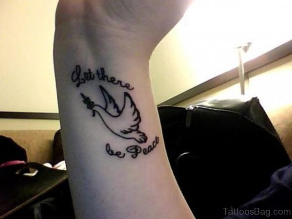 Wording and Dove Tattoo