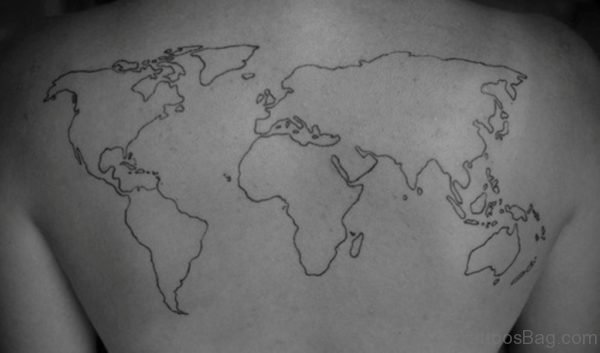 World Outline Map Tattoo