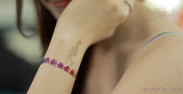 Wrist Band Glitter Tattoo For Girls