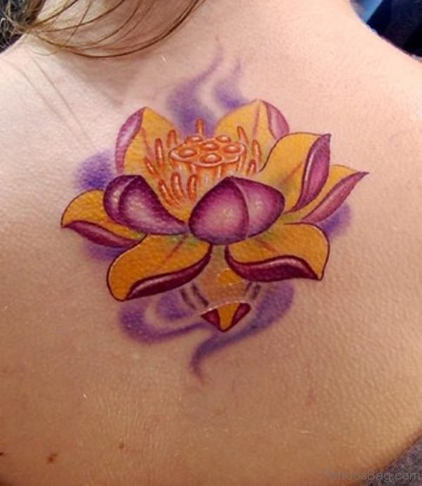 Yellow Lotus Flower Tattoo