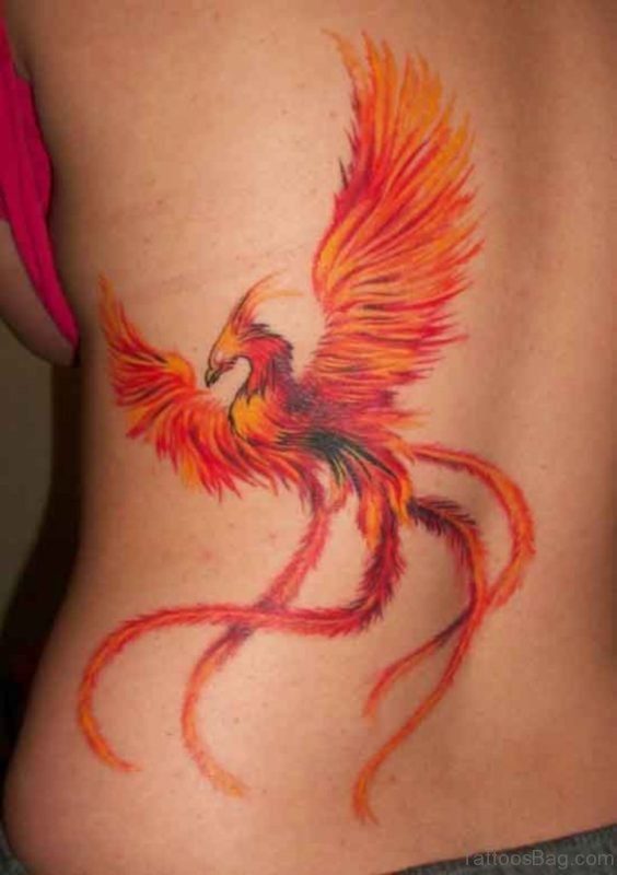 Yellow Phoenix Tattoo Design