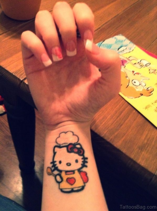 Cute kitty Wrist Tattoo