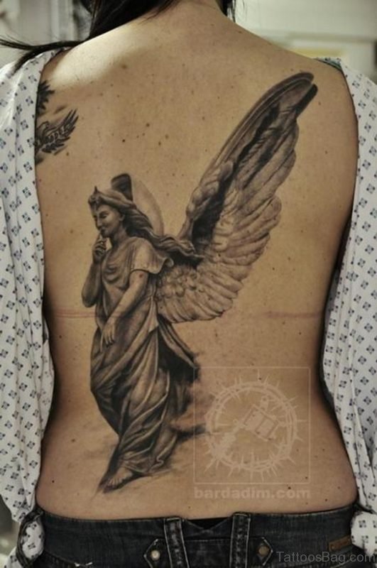 Religious Angel Tattoo On Back
