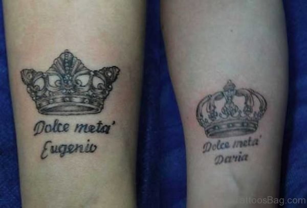 king And Queen Crown Tattoo