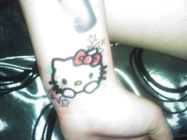 kitty kitty Wrist Tattoo