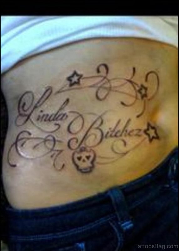 Lettering Tattoo On Back 