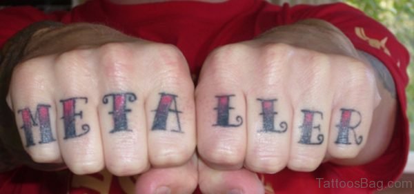 Word Tattoo On knuckle
