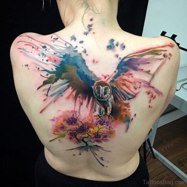 Owl Tattoo On Back