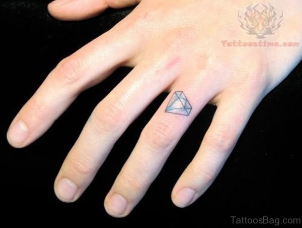 Wonderful Diamond Tattoo On Finger