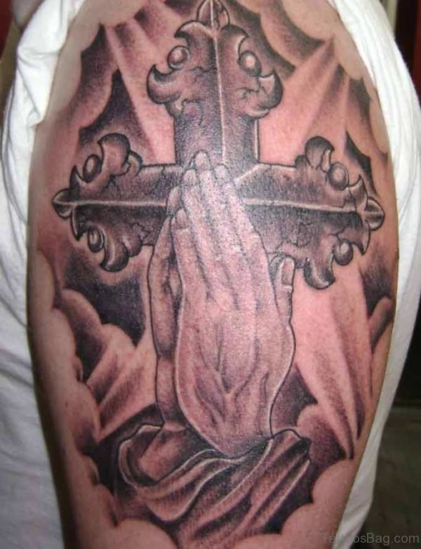 3D Praying Hands Tattoo