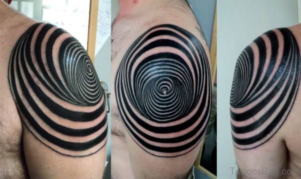 Abstract Geometric Shoulder Tattoo Design