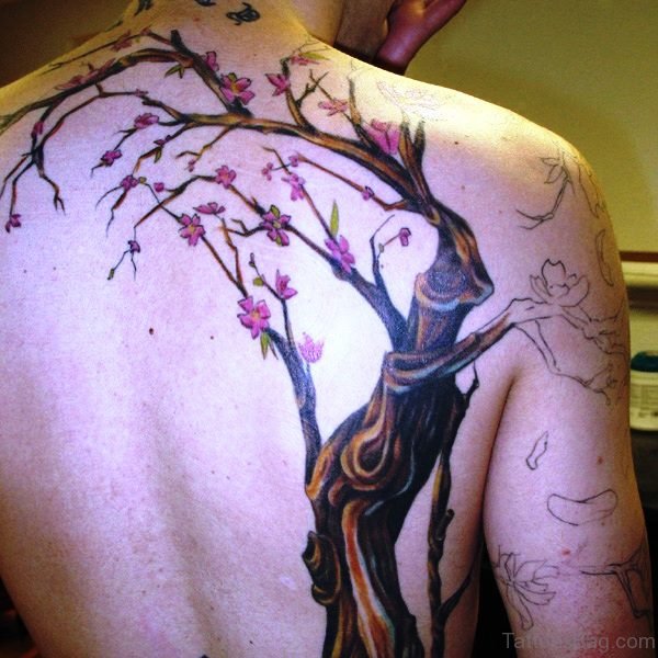 Adorable Cherry Blossom Tree Tattoo 