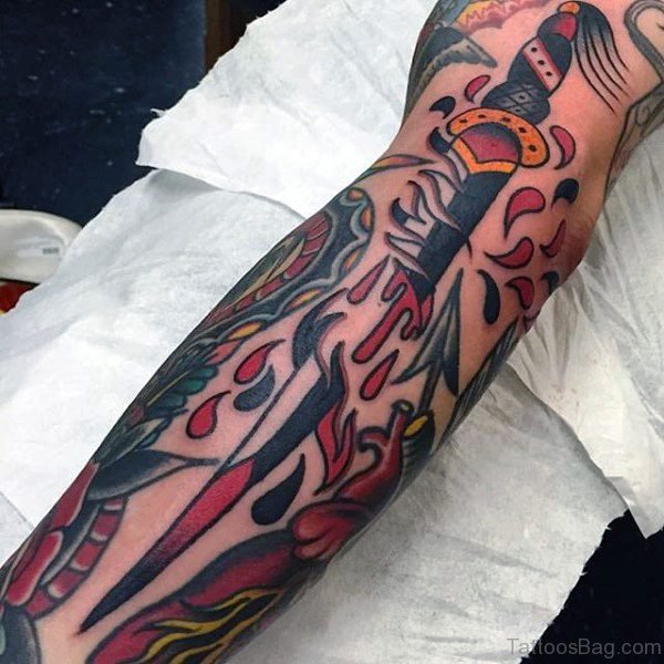Adorable Dagger Tattoo Design