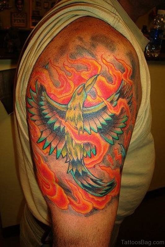 Adorable Shoulder Phoenix Tattoo