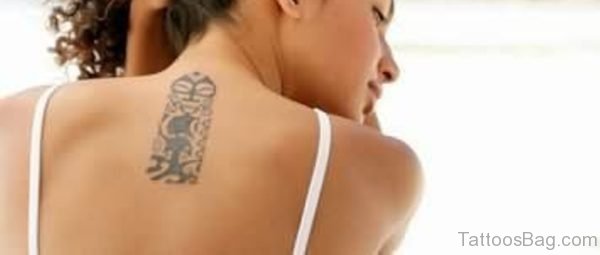 African Tattoo On Girl Back