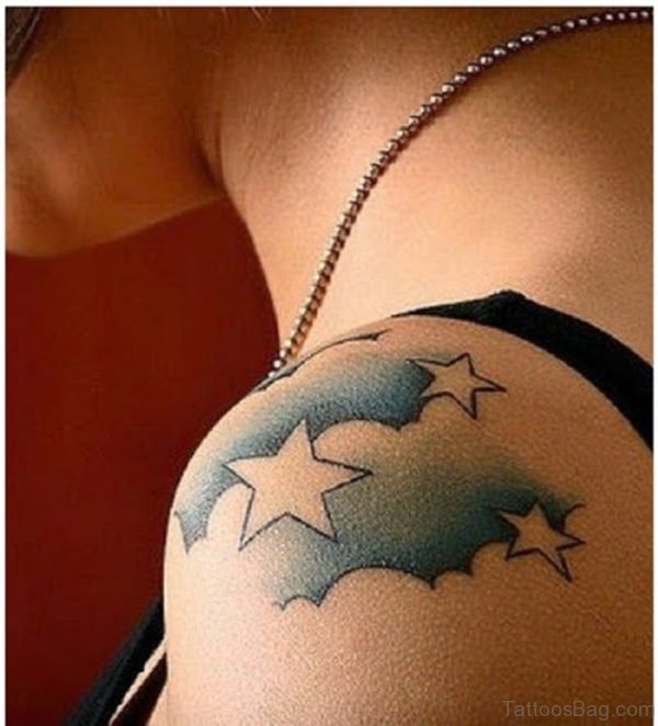 Amazign Cloud Shoulder Tattoo Design