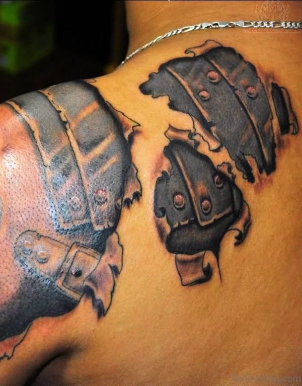 Amazing Armour Shoulder Tattoo Design