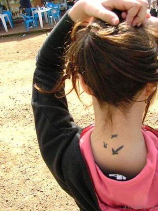 Amazing Birds Tattoo Design On Neck