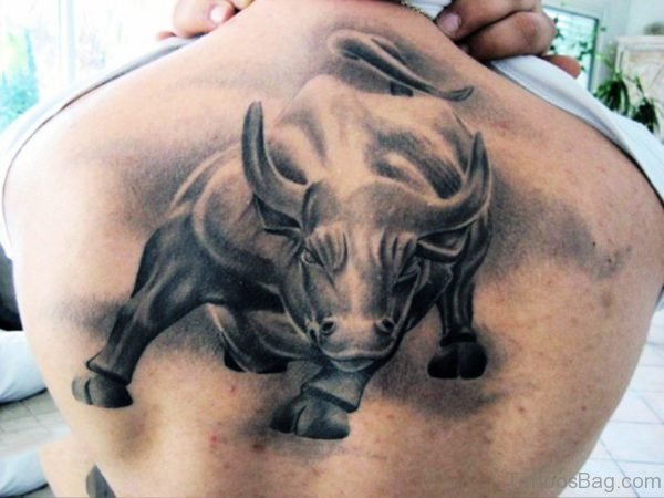 Amazing Bull Tattoo On Back