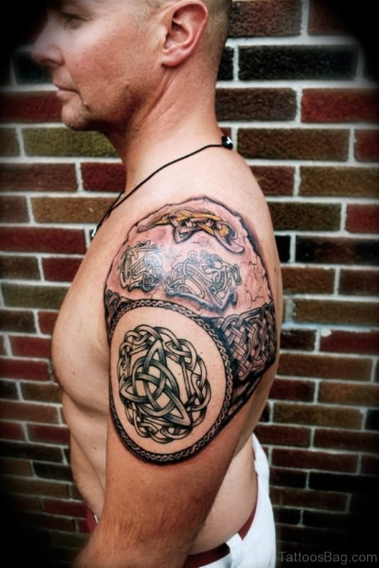 Amazing Celtic Tattoo Design On Shoulder