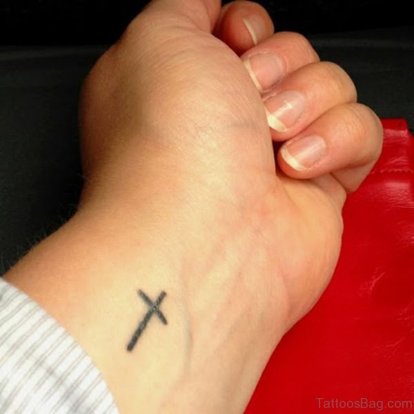 Amazing Cross Tattoo On Wrist