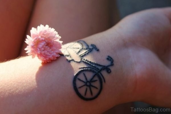 Amazing Cycle Tattoo On Wrist
