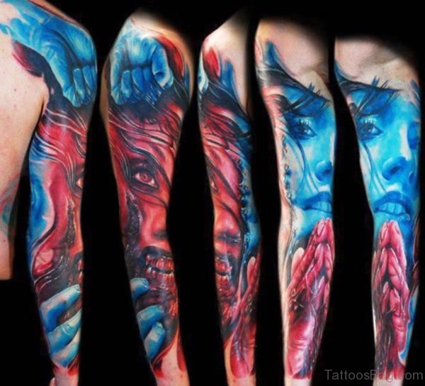 Amazing Full Sleeve Tattoo Design